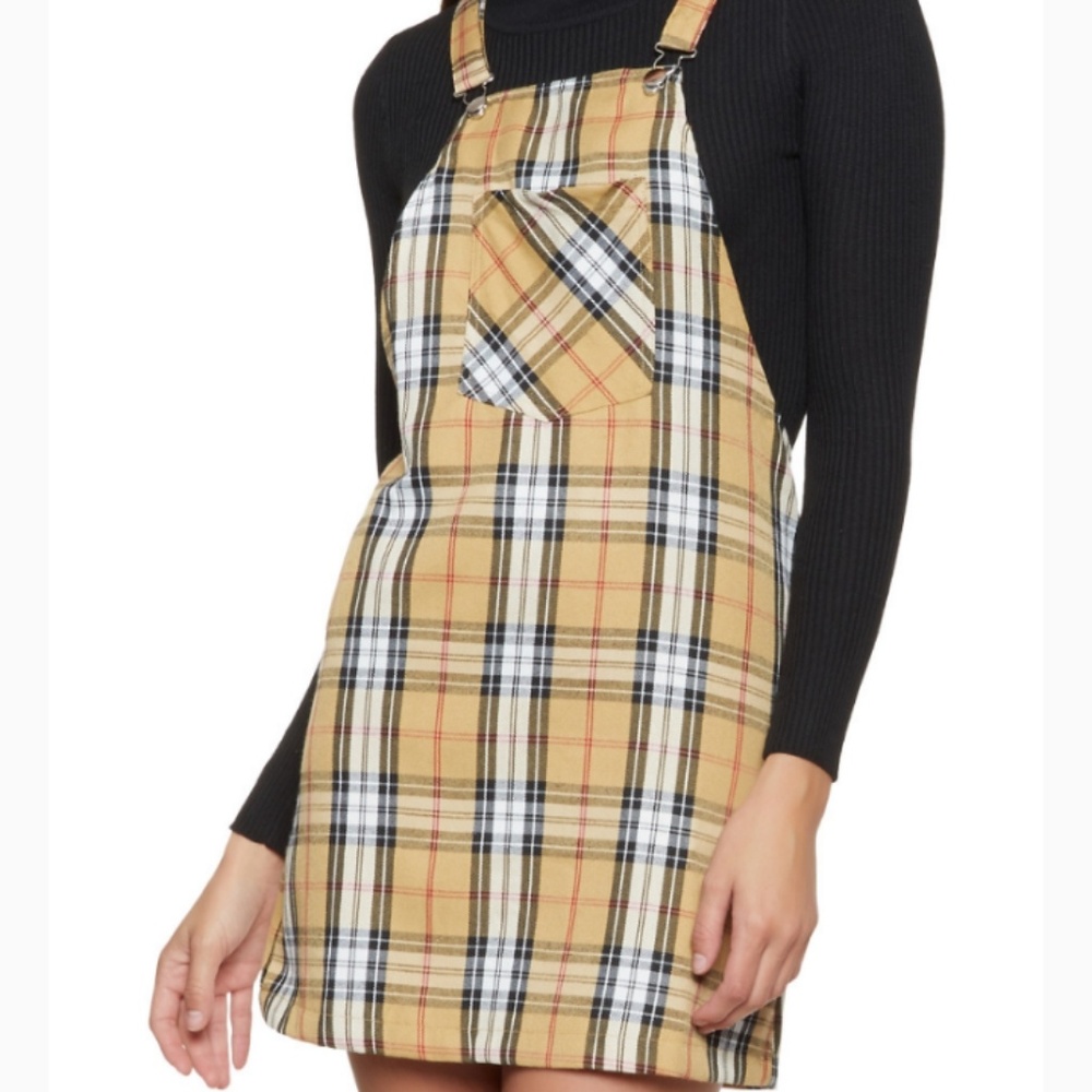 Plaid Overall Dress